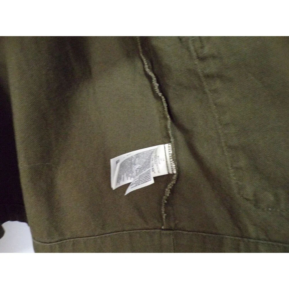 GAP Dark Green & Brown Corduroy Woven Barn Jacket Zipper & Snap Close Size XS - Picture 6 of 6